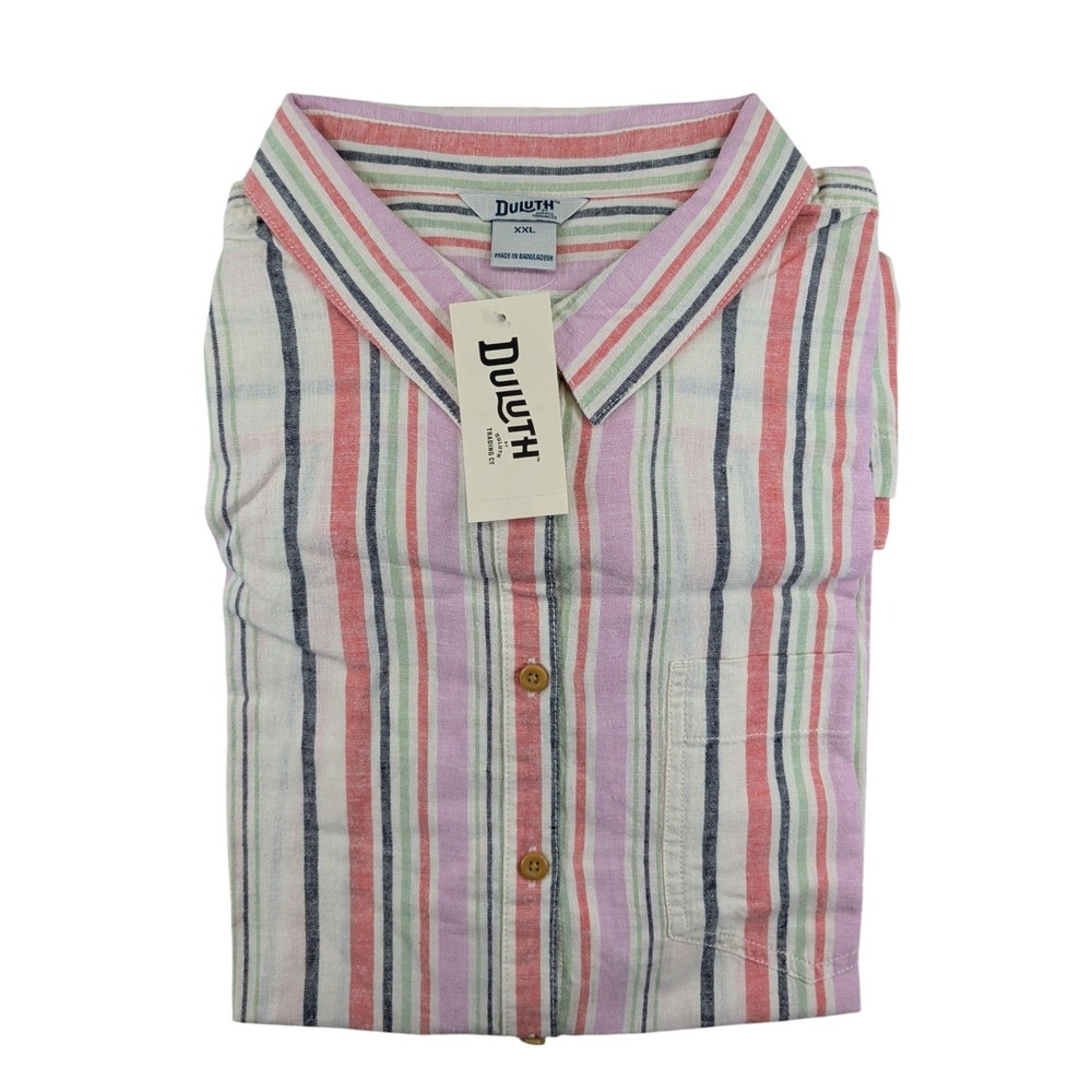 Duluth Trading Co Womens Artisan Hemp Tunic XXL Multi Color Stripe 45718 NEW